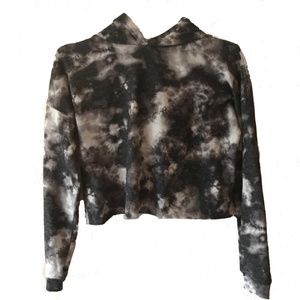 love, fire GIRL'S TIE DYE CROP HOODIE SIZE L